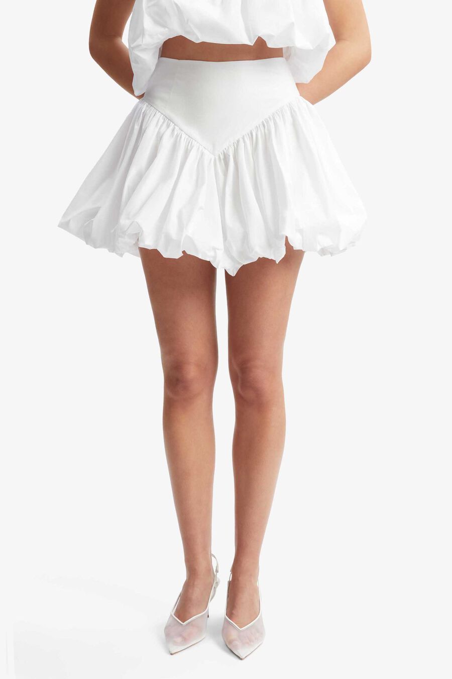 LISSETT POPLIN MINI SKIRT in colour ORCHIDWHT