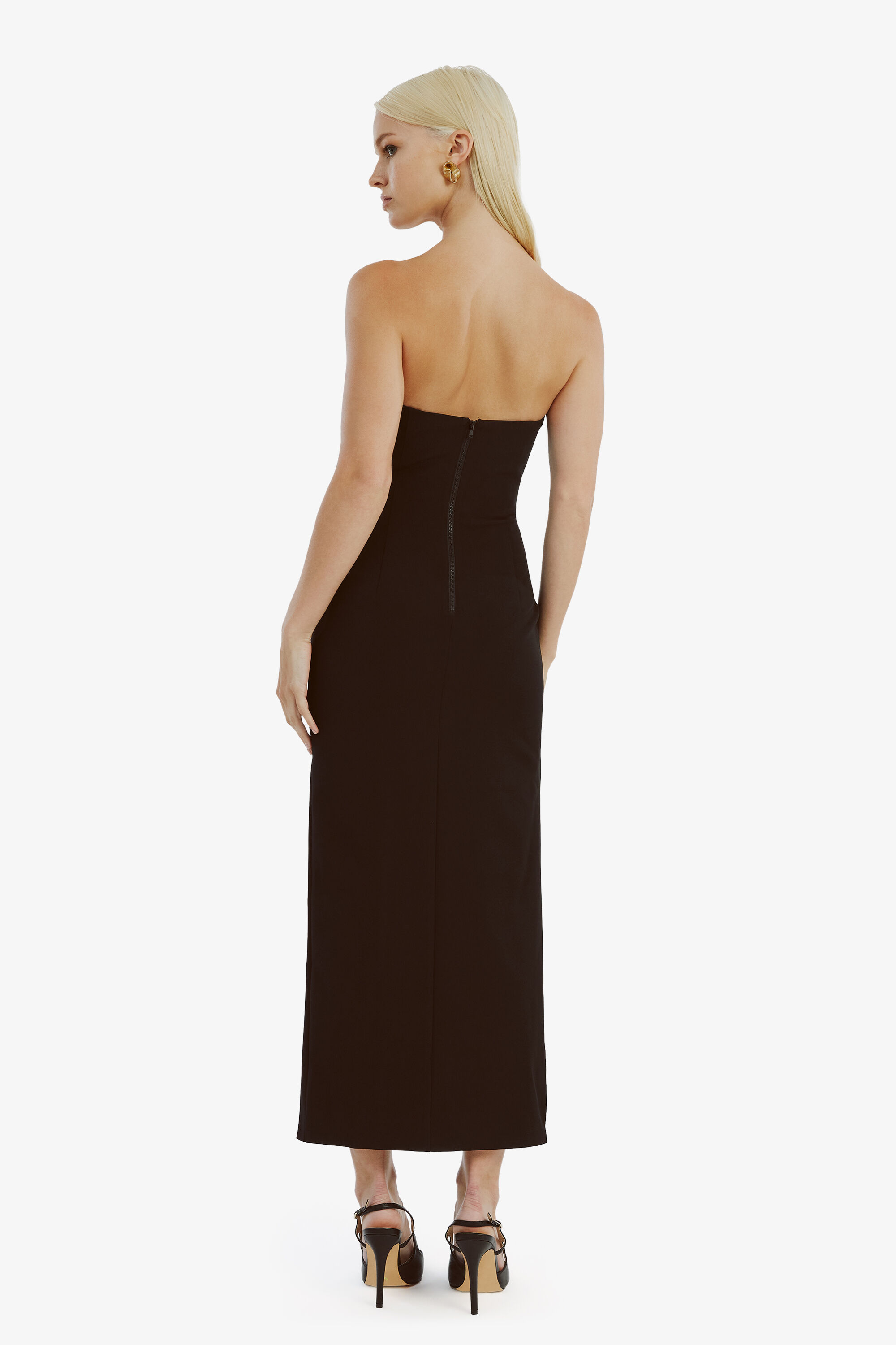 Eleni Midi Dress In Black | Bardot