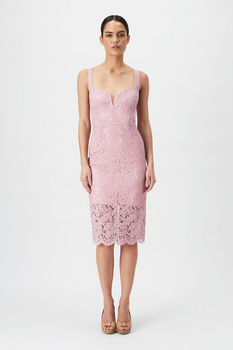 ADELINE MIDI DRESS in colour BEETROOT PURPLE