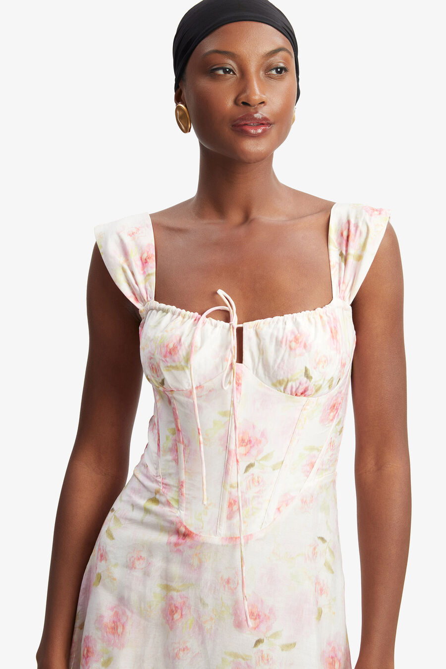 ESRA PRINTED MIDI DRESS in colour Pink Floral