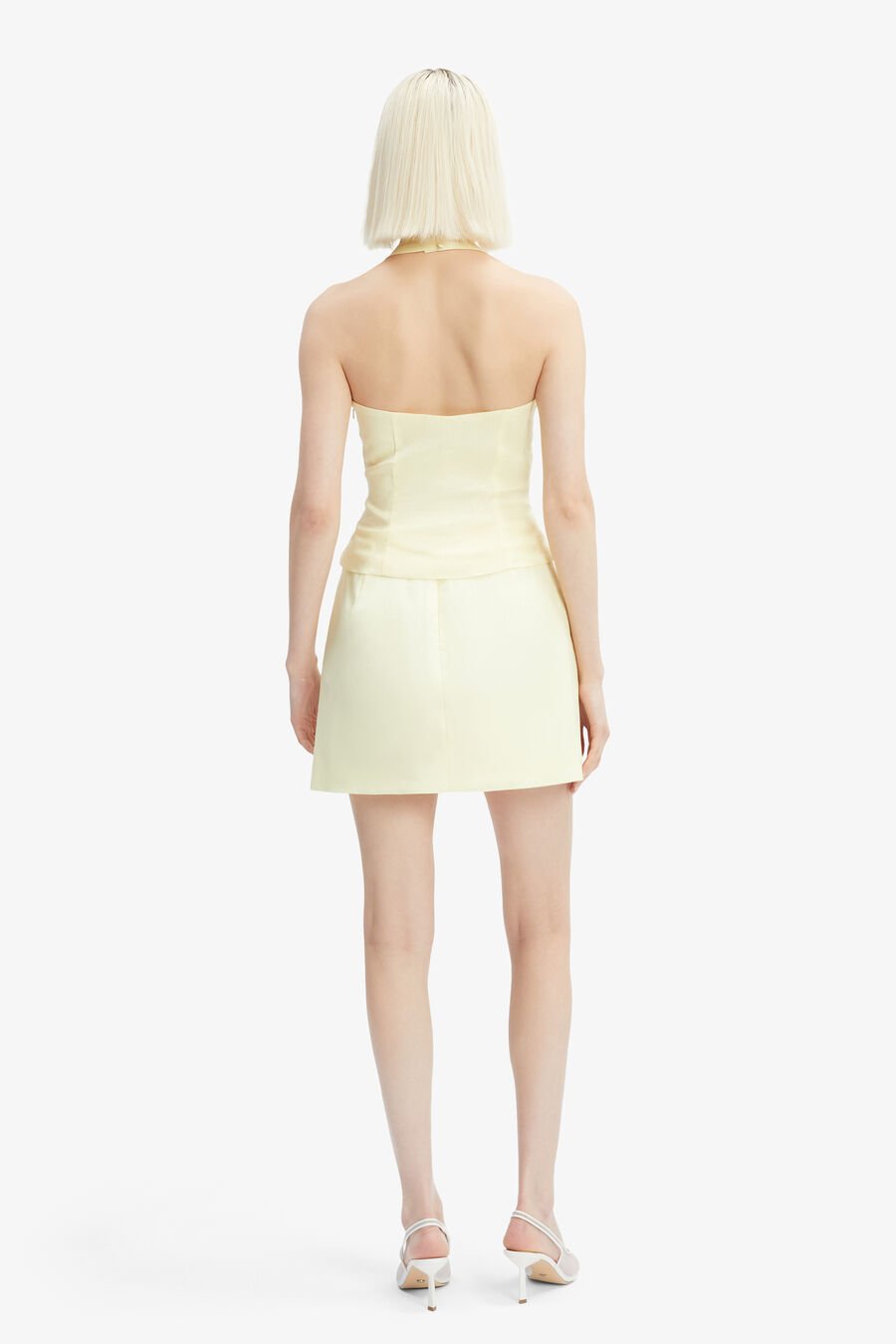 DELPHI LINEN MINI SKIRT in colour Canary Yellow