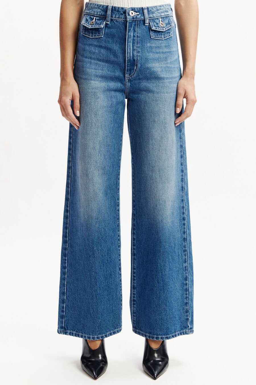 CLAUDINA WIDE LEG JEAN in colour DARKDENIM