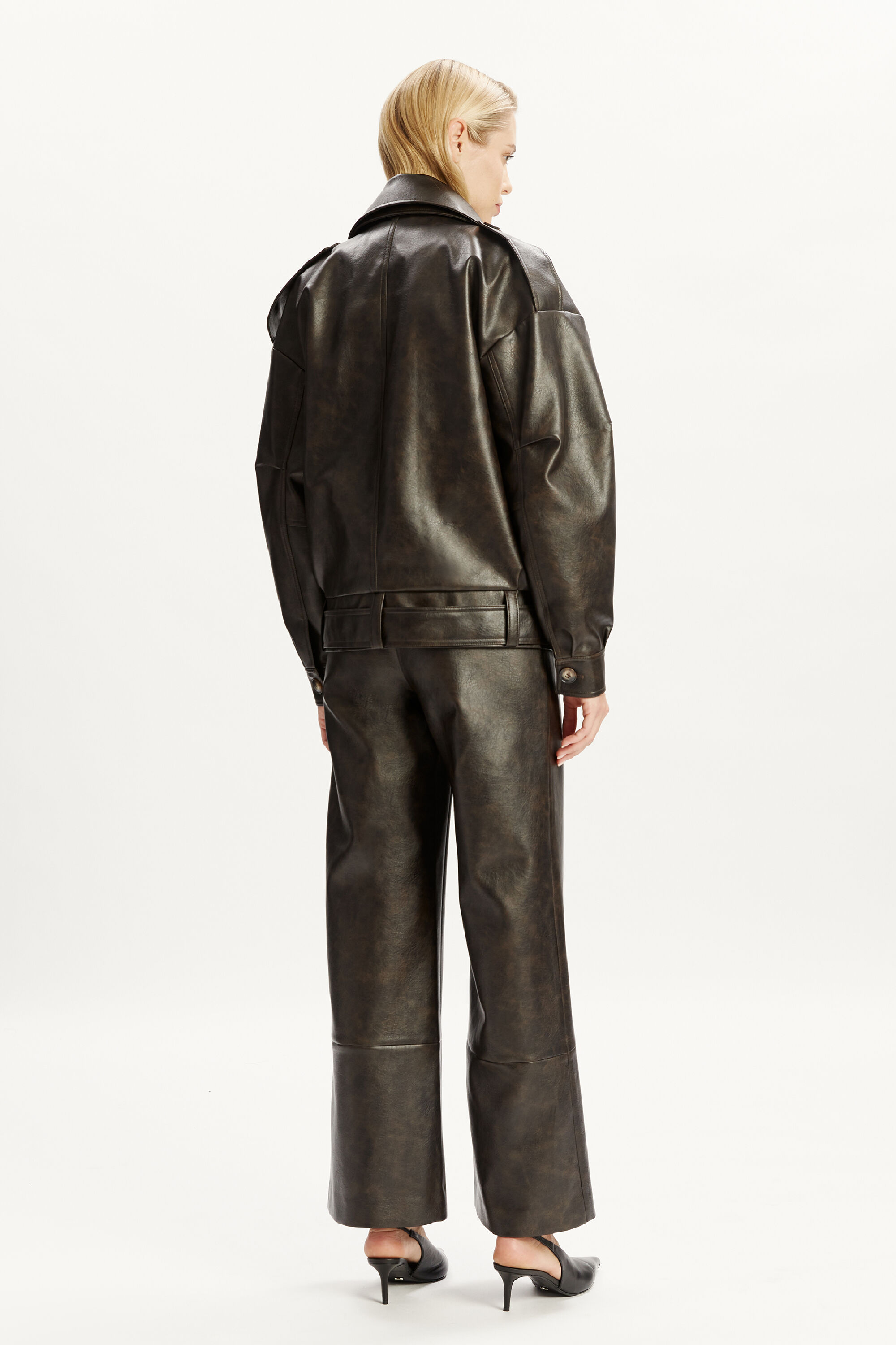 Kavi Vegan Leather Jacket In Dark Chocolate | Bardot