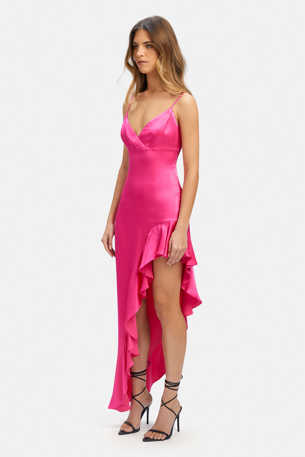 EMBER MIDI DRESS in colour AZALEA PINK