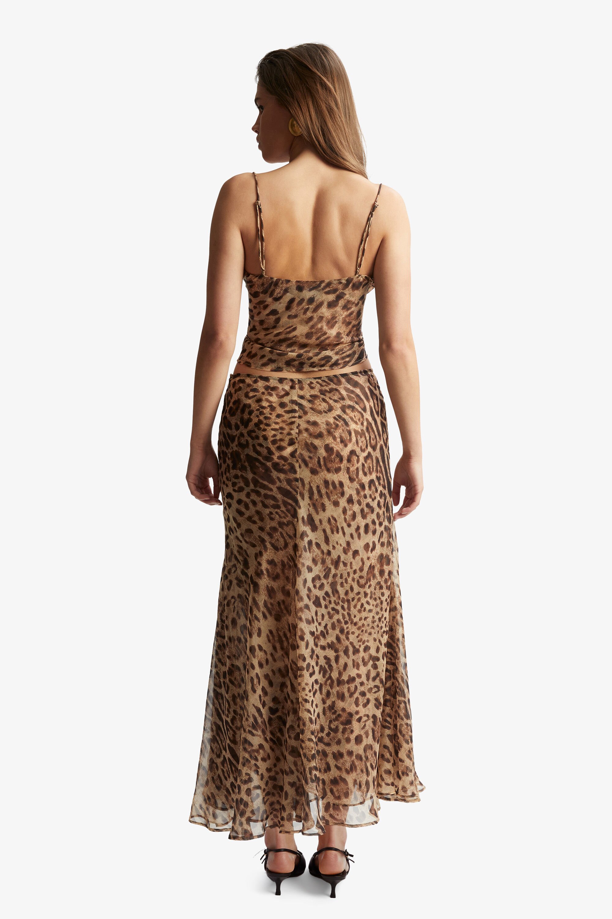 Monroe Maxi Skirt In Brown Leopard Bardot