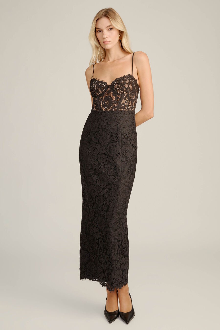 Blaine Lace Bustier Midi Dress