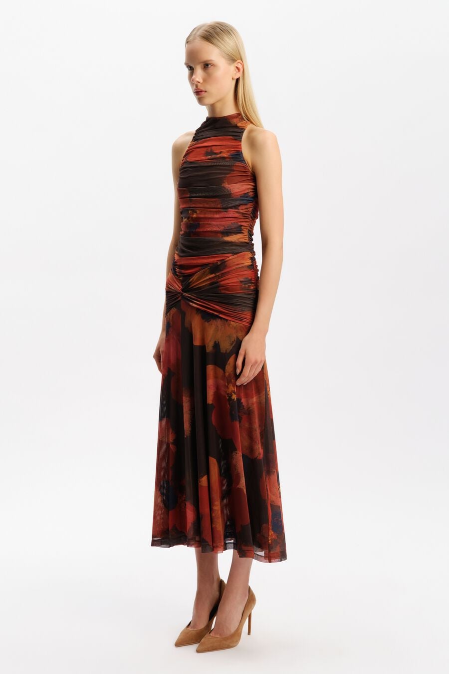 Natalya Mesh Midi Dress