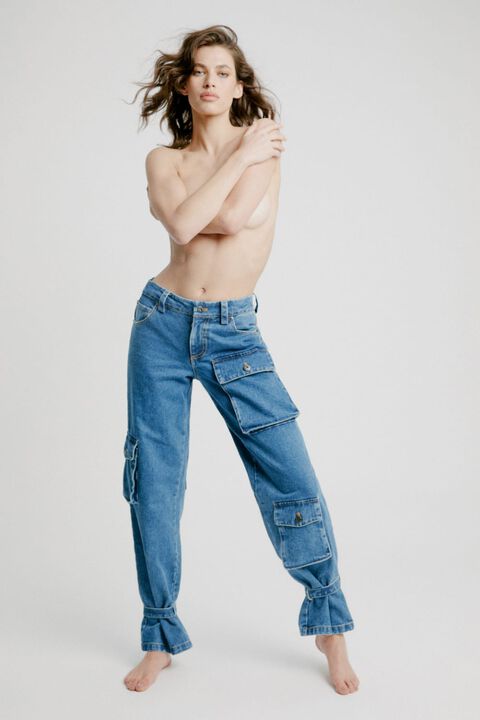 DENIM CARGO PANT in colour CITADEL