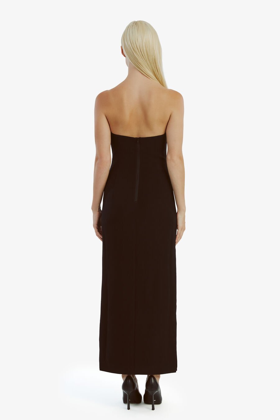 ELENI DIAMANTE MIDI DRESS in colour BLACK