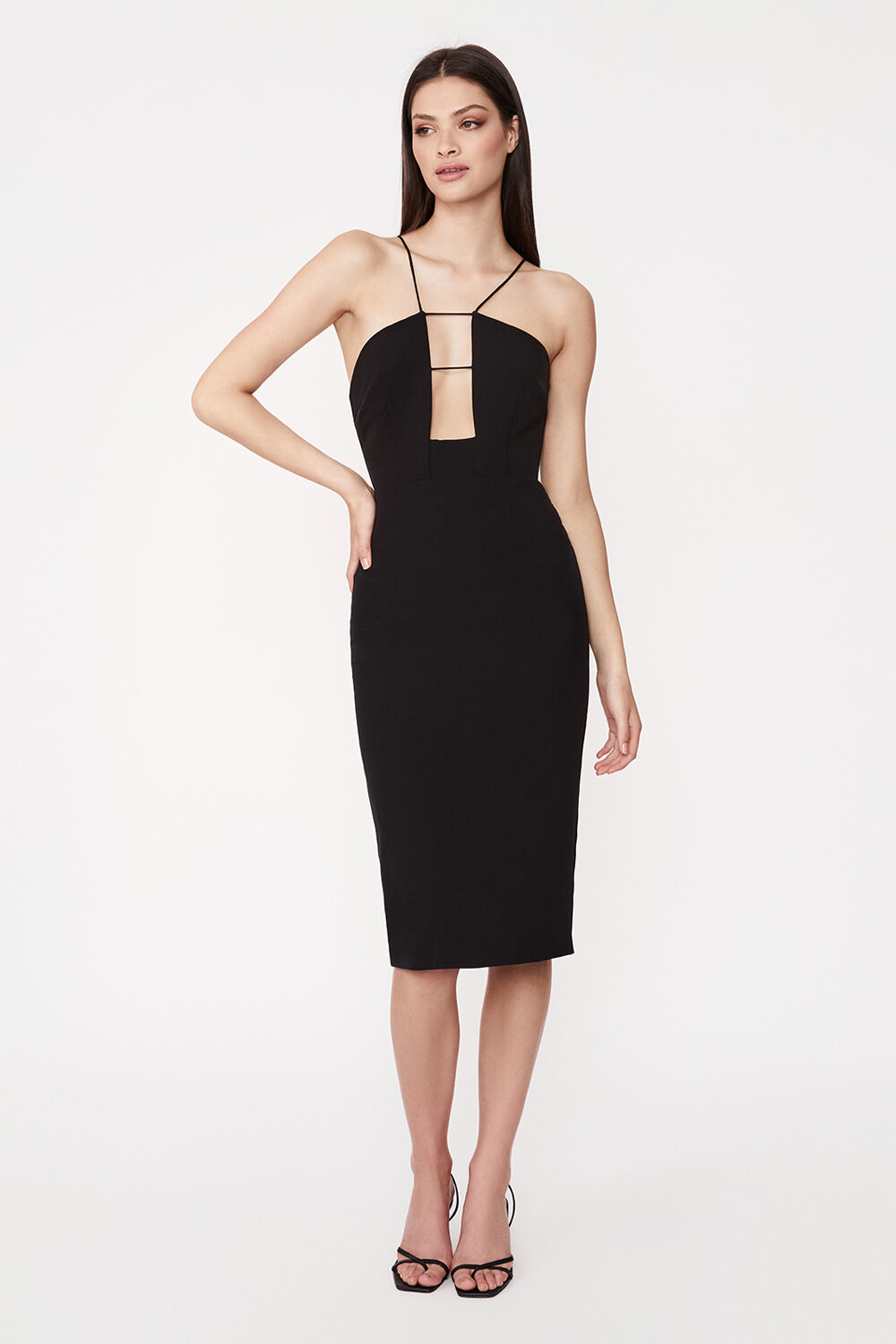 Plunge midi dress outlet
