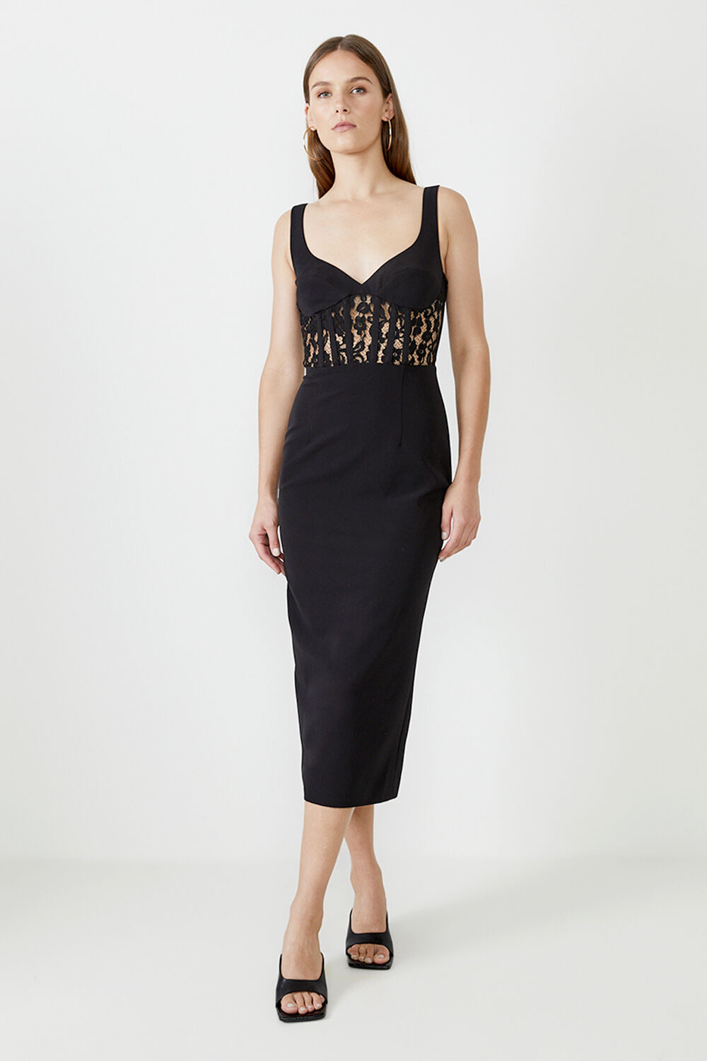 Bardot lace sheath dress black cheap
