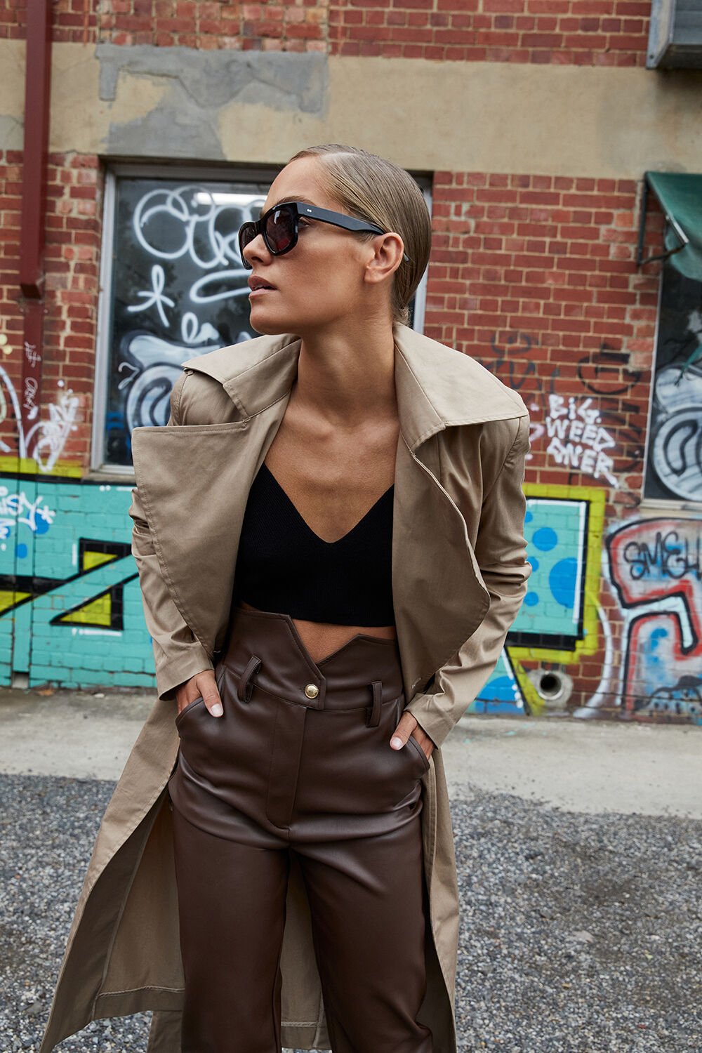 Chocolate leather new arrivals pants