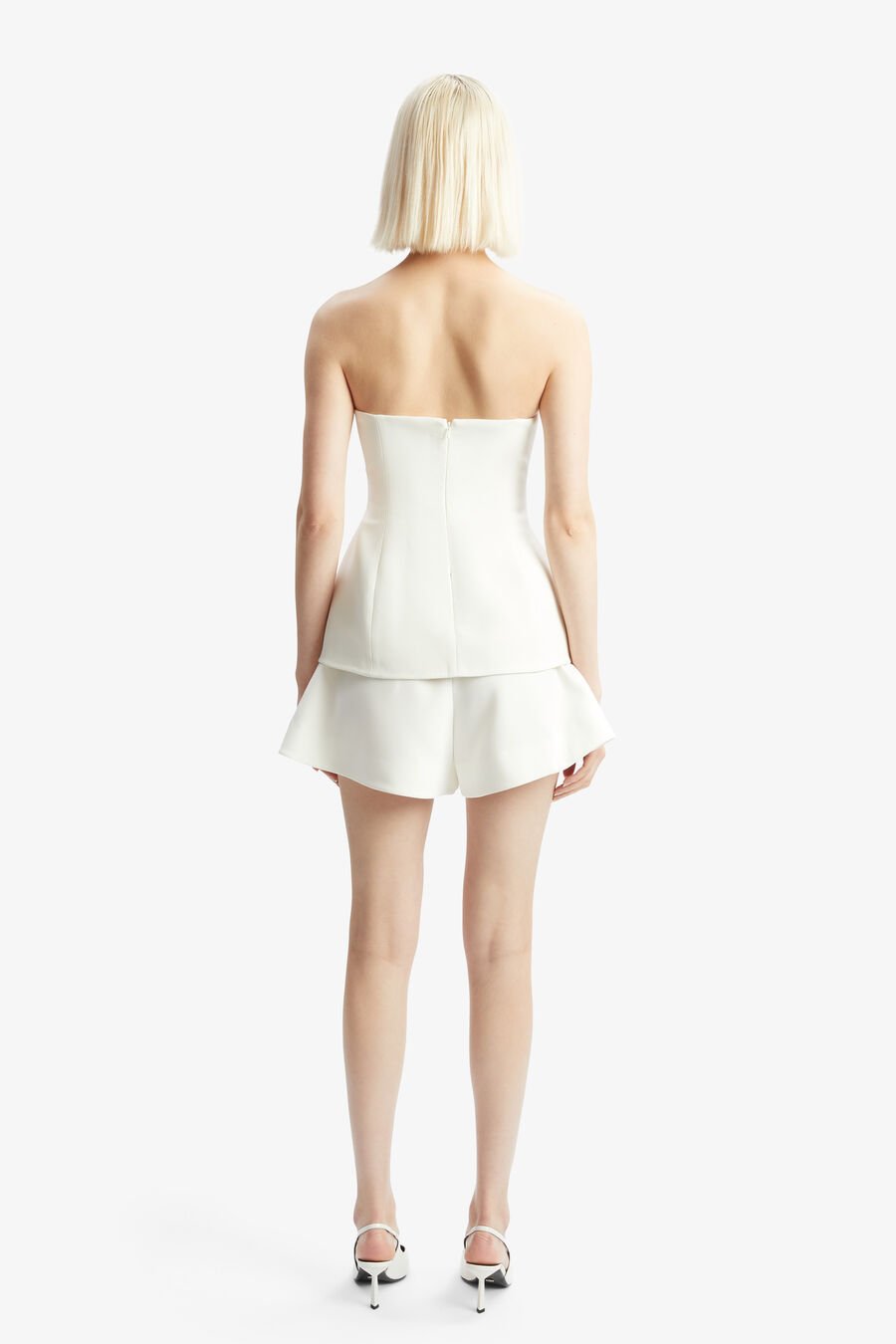 HELENIA LONGLINE STRAPLESS TOP in colour ORCHIDWHT