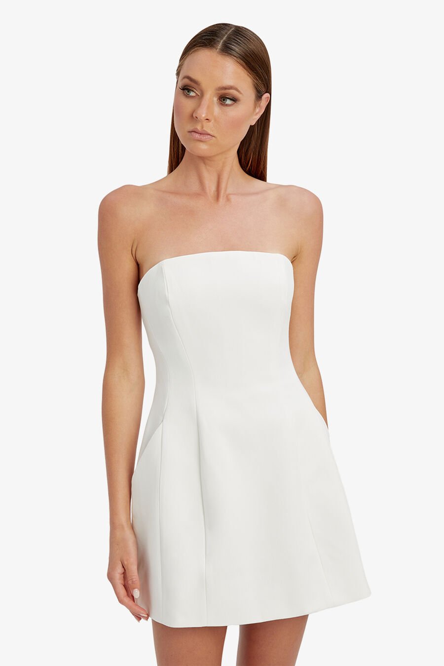 KAROLINE HOURGLASS MINI DRESS in colour Orchid White