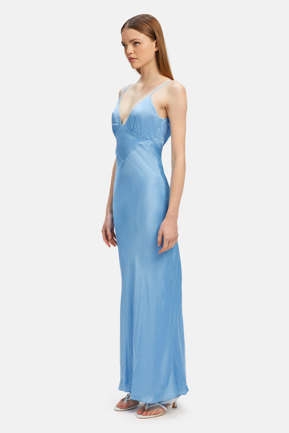 WINTOUR MIDI SLIP DRESS in colour BLUEBIRD