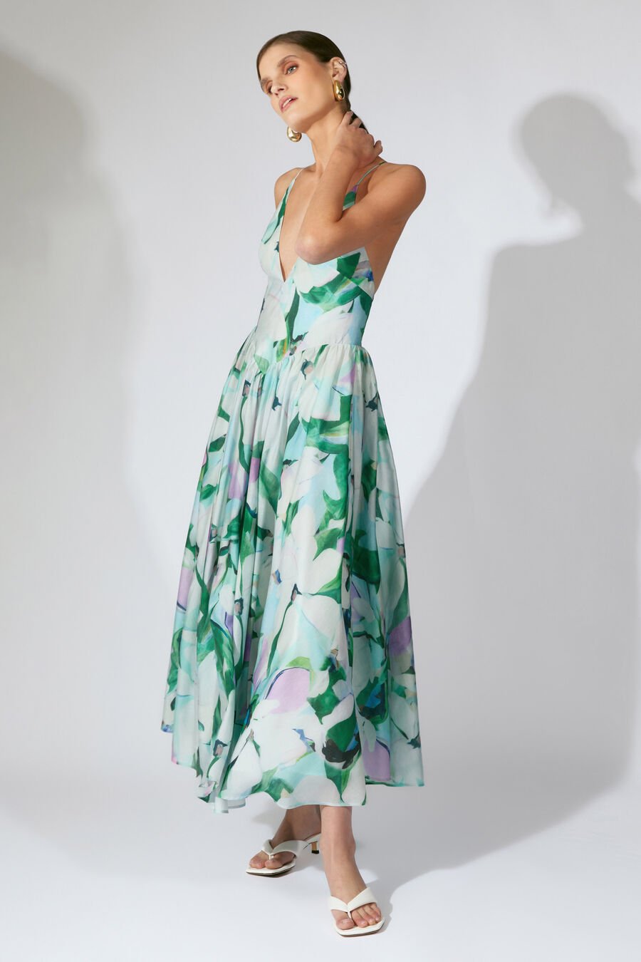 ARLETHA HALTER MAXI DRESS in colour Green Flo