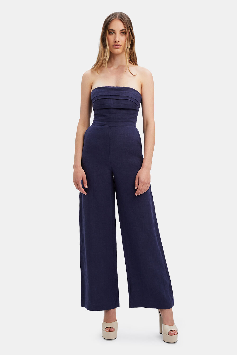 Brandy bardot linen jumpsuit clearance