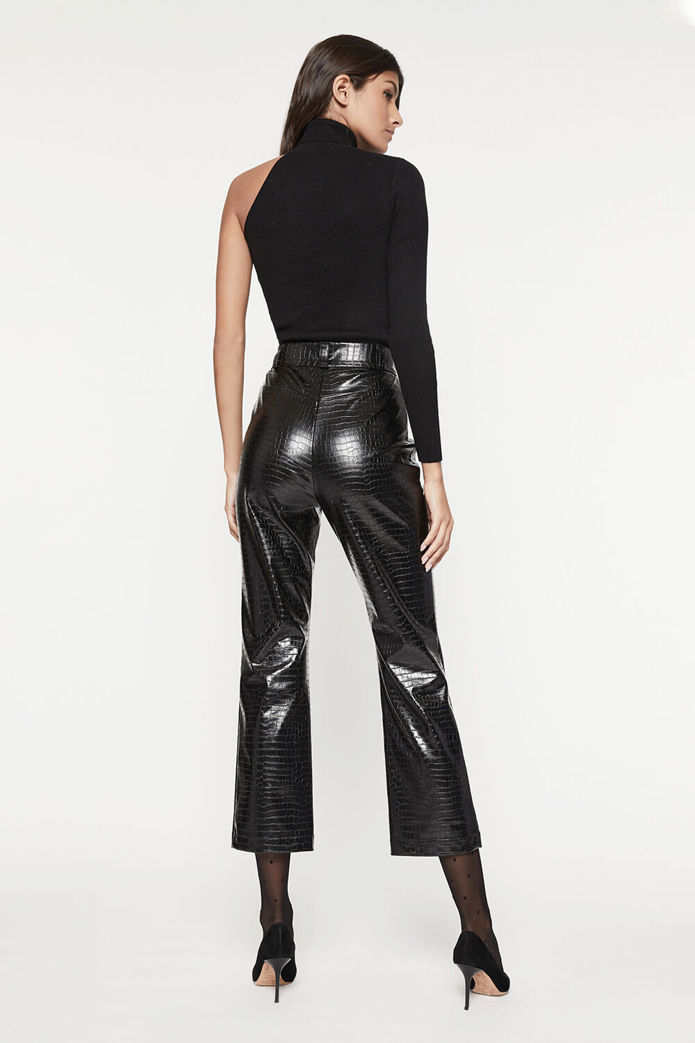 Croc Vegan Leather Pant in Croc Black 