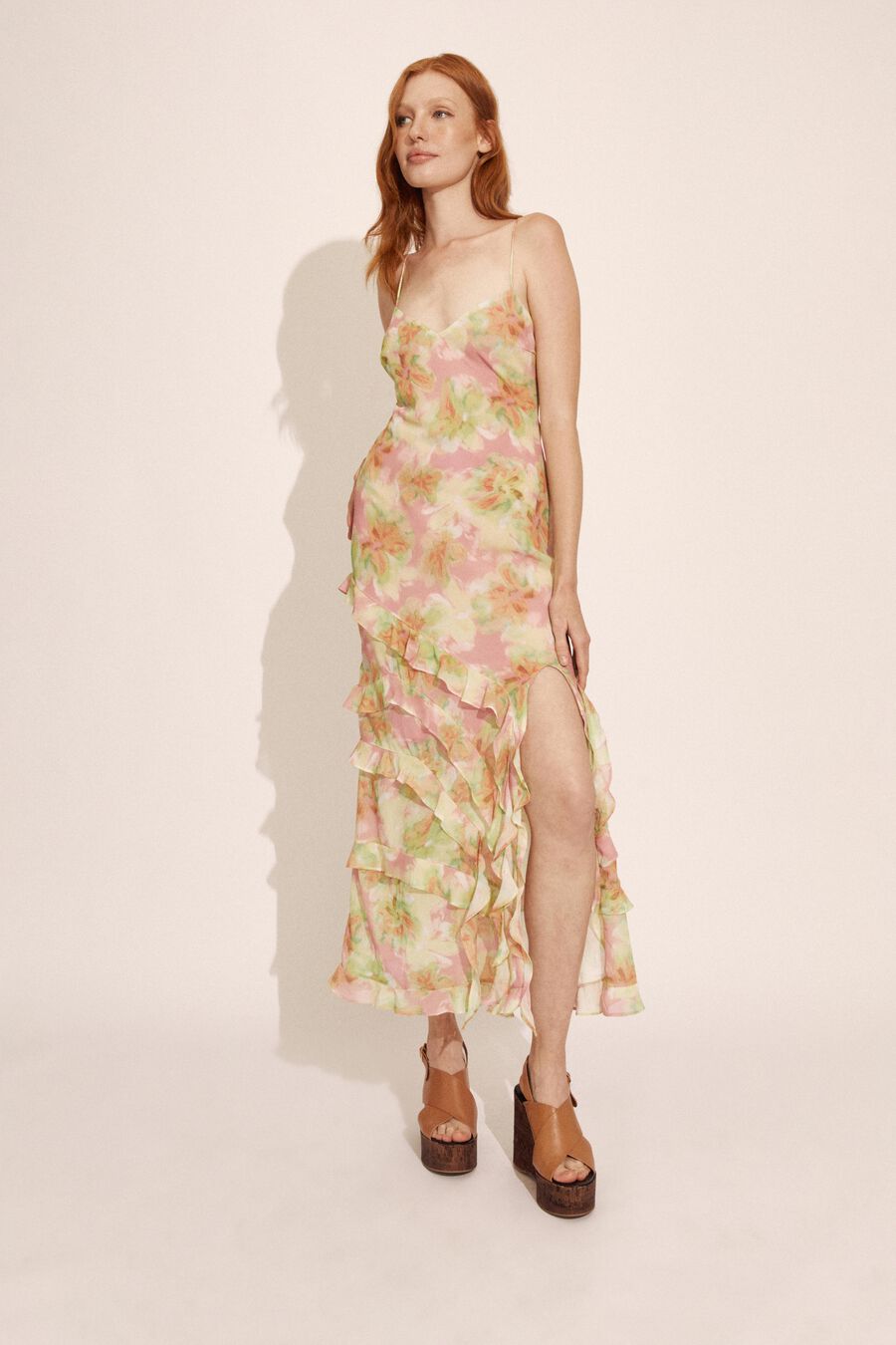 CANTARA PRINTED MAXI DRESS in colour PINK FLORA