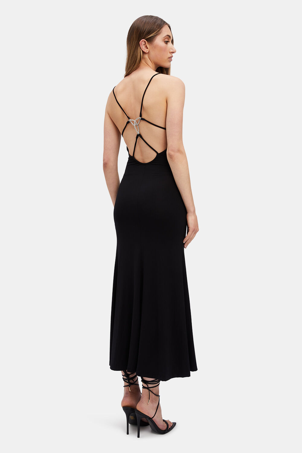 Victoire Diamonte Dress in Black | Bardot
