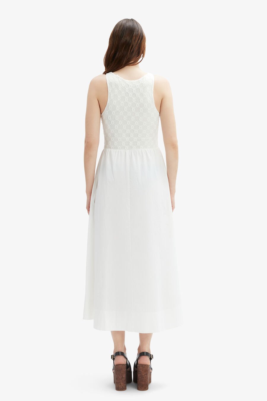 BRYONY LACE POPLIN MIDI DRESS in colour ORCHIDWHT