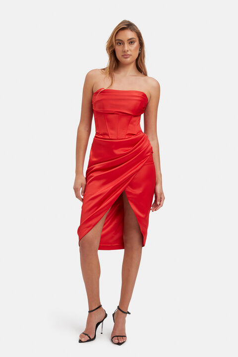 JAMILA CORSET DRESS in colour FIESTA