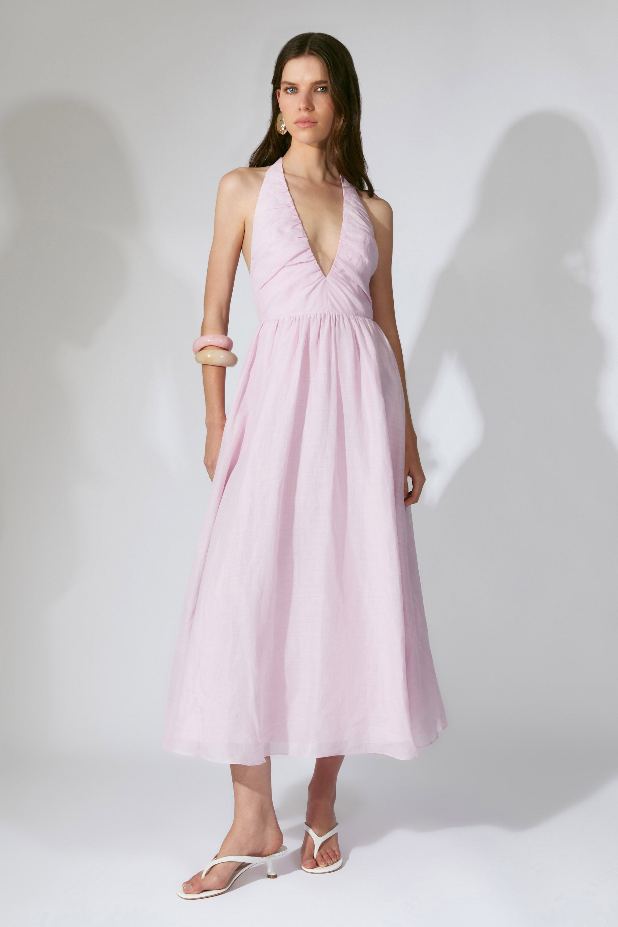green halter formal dress WEDTREND Women Sage Green Prom Dress with Slit A Line Halter Corset Long  Satin Convertible Wedding Guest Dress Dress with Keyhole main image 1
