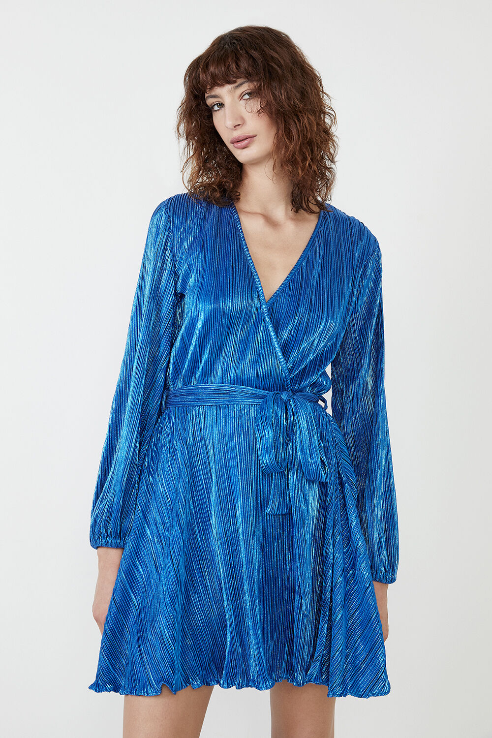 BELLISSA PLEAT DRESS in colour DAZZLING BLUE