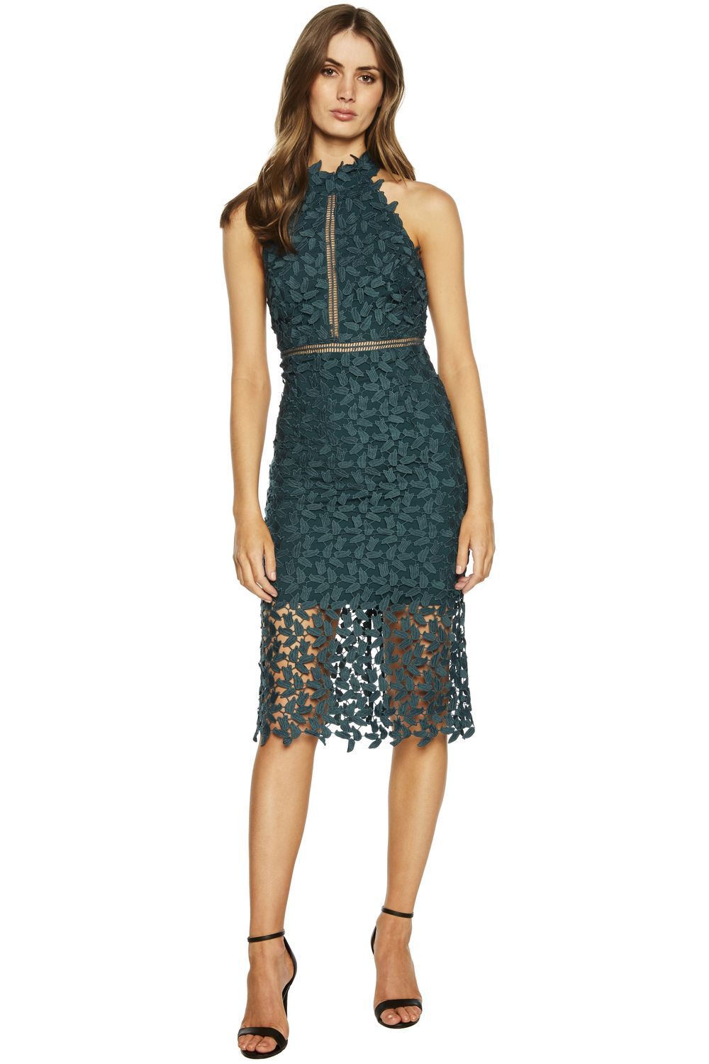 Gemma Halter Dress in Lily Green | Bardot