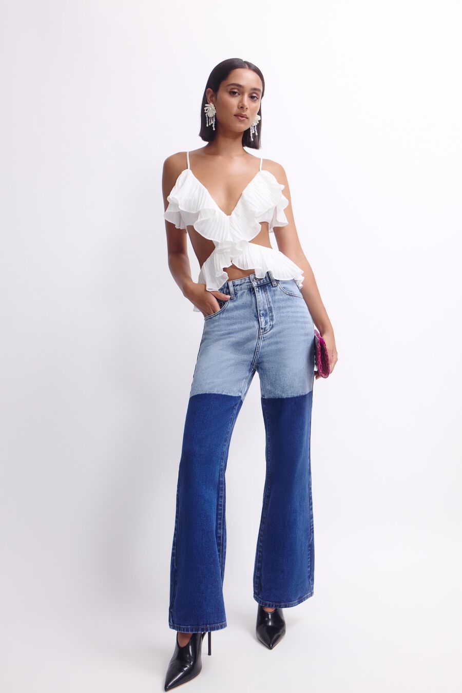 Ilara Pleated Cut Out Top