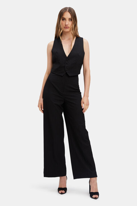 PIN STRIPE WIDE LEG PANT in colour BRIGHT WHITE