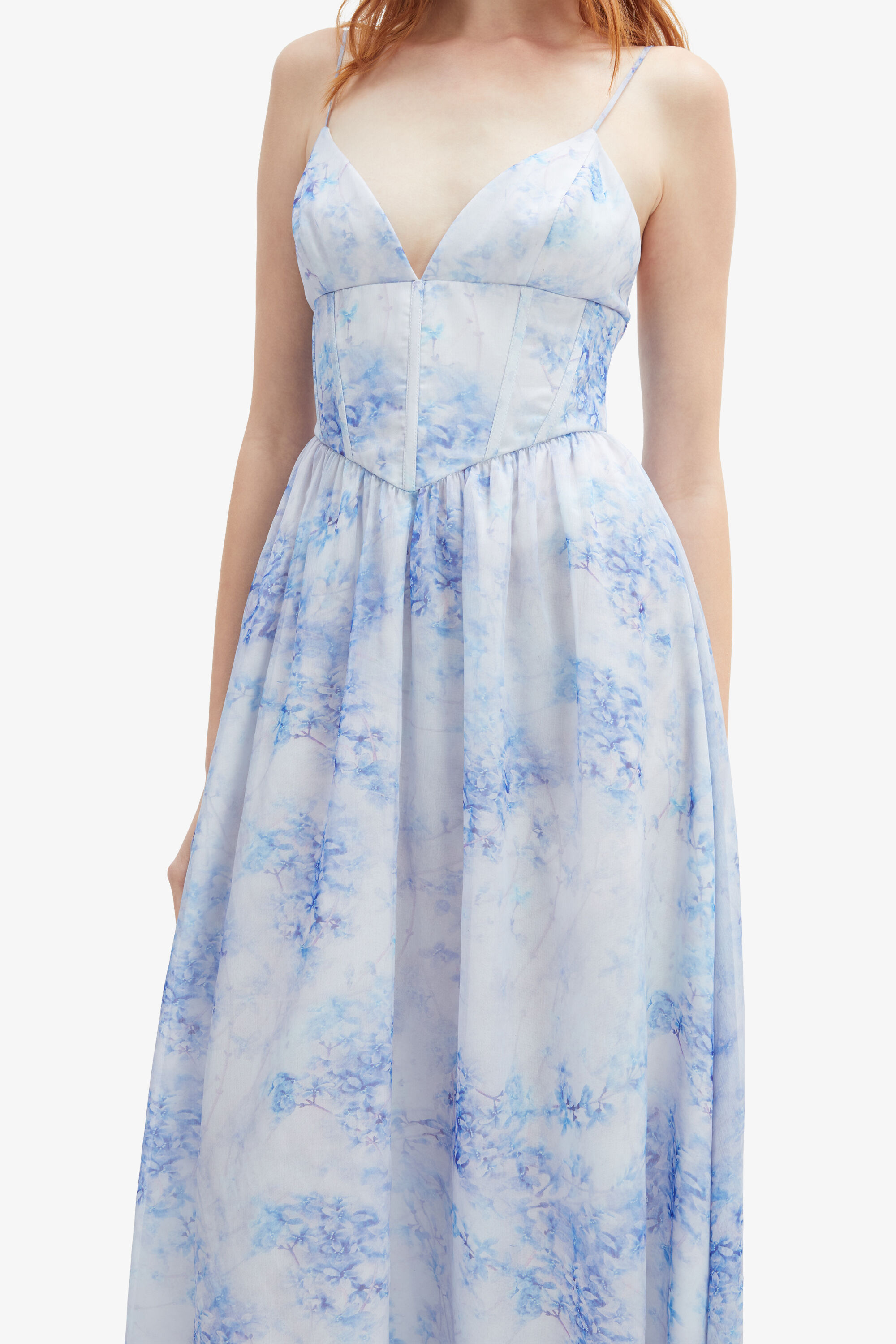 Elias Printed Maxi Dress In Baby Blue Floral | Bardot