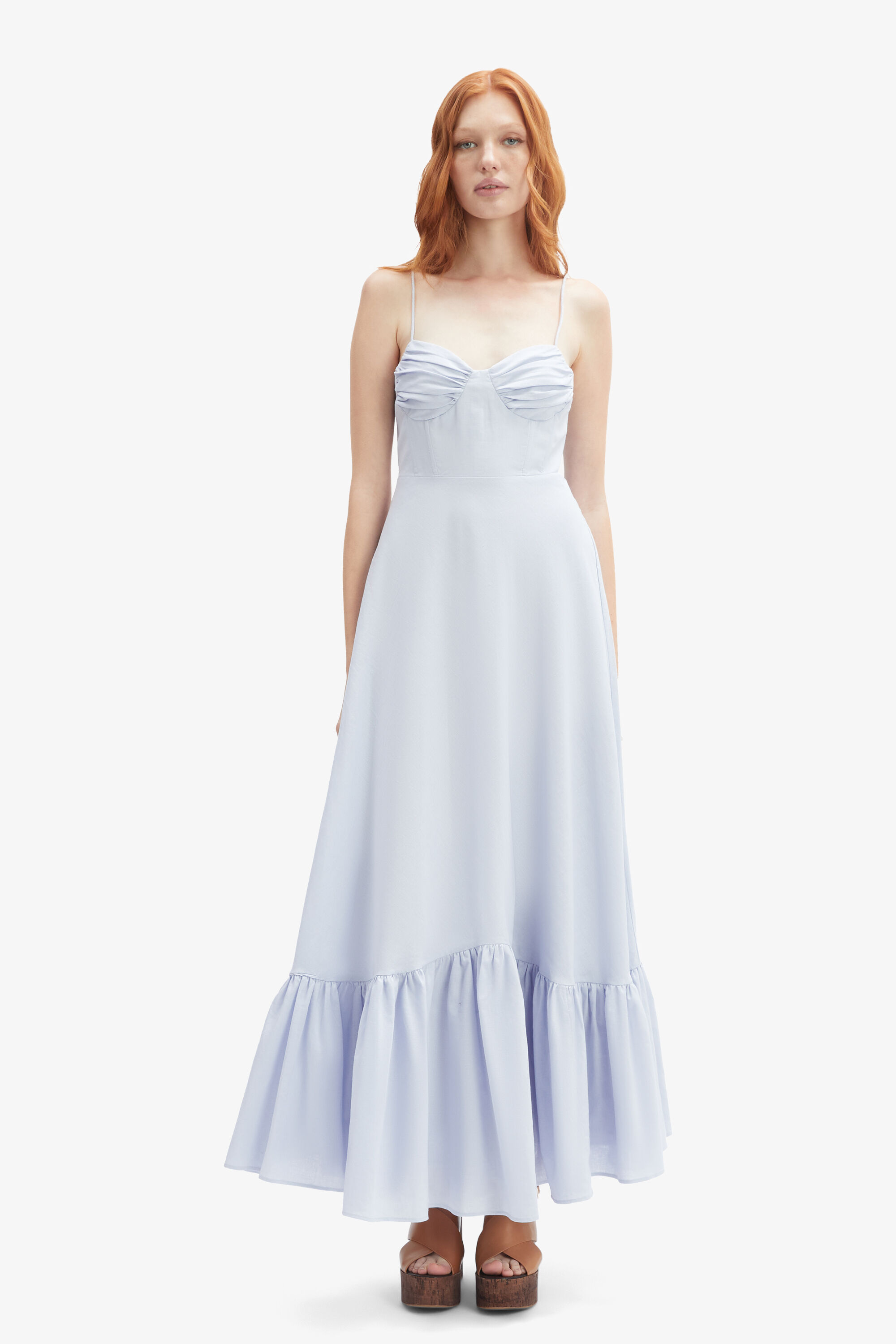 Marian Maxi Dress In Soft Blue | Bardot
