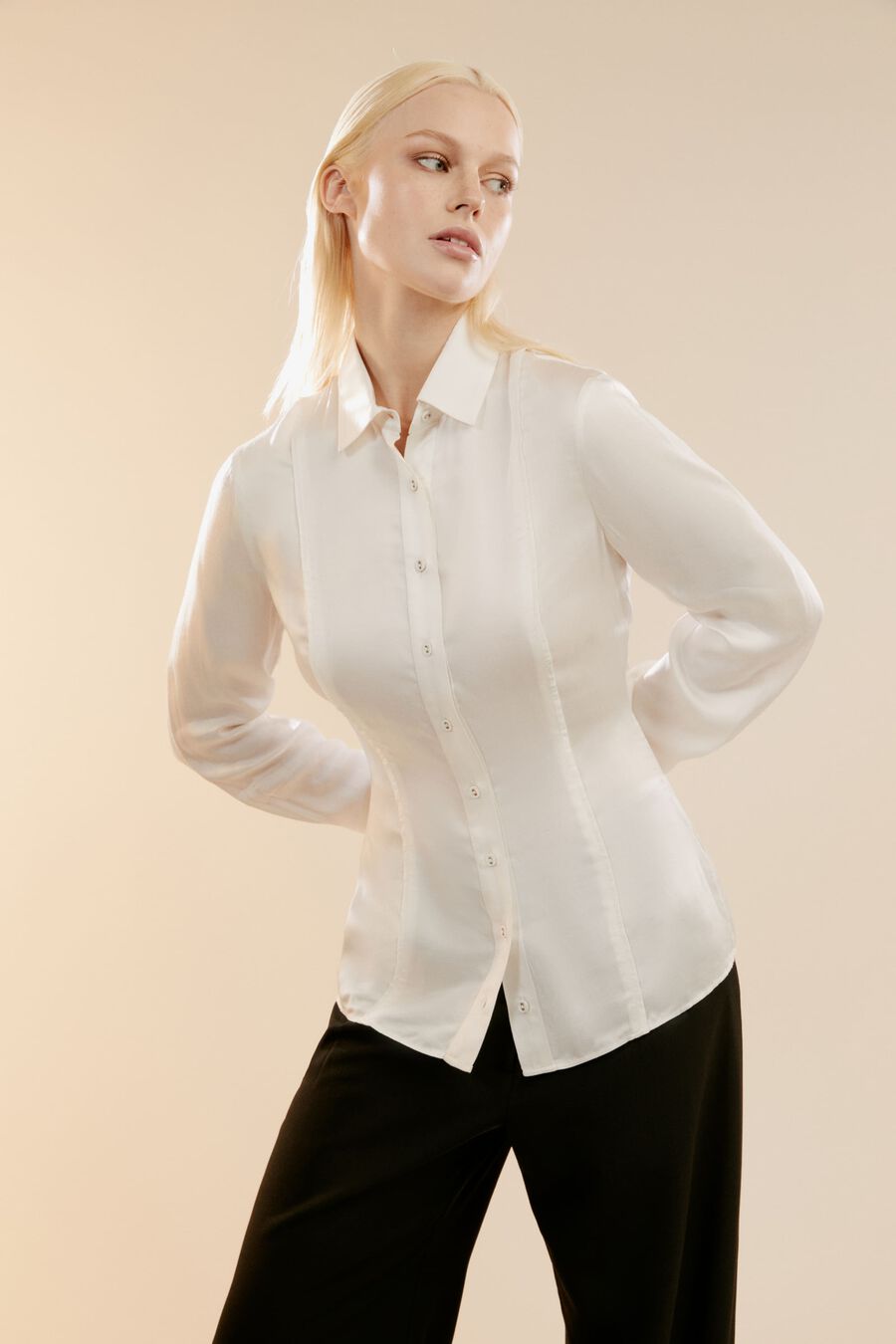 Fitted Satin Shirt