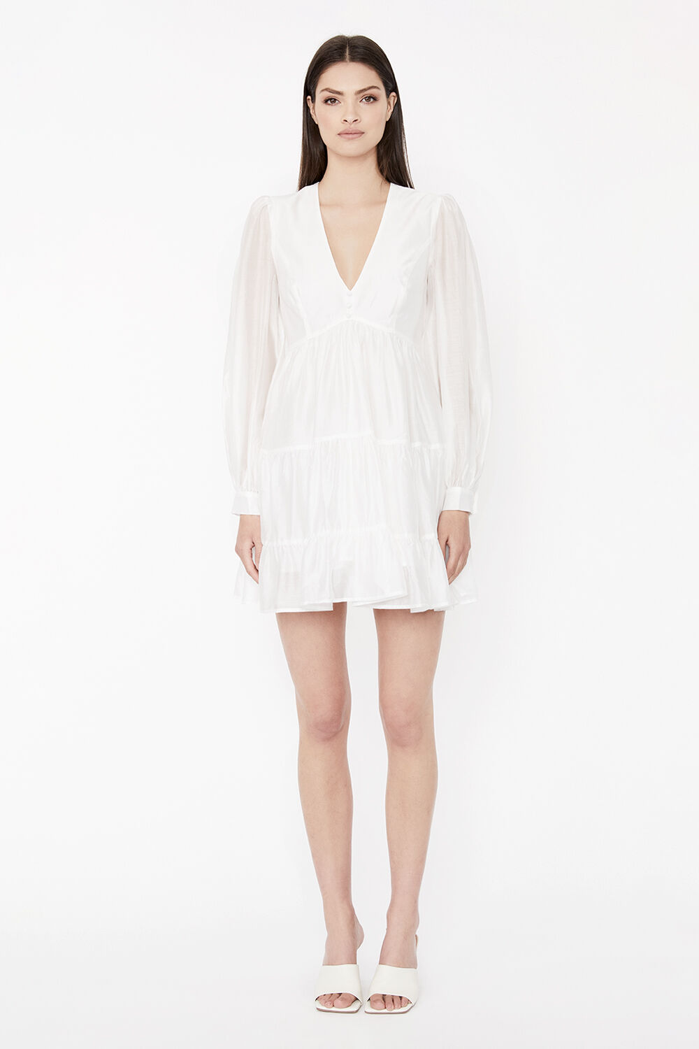 Harlow Mini Dress in Ivory | Bardot