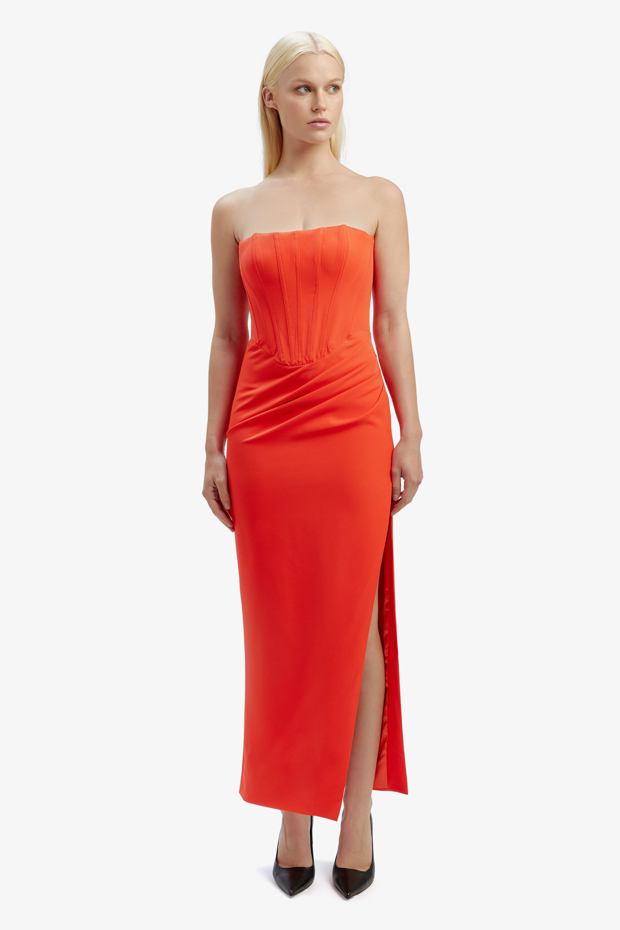 Orange bardot dress outlet
