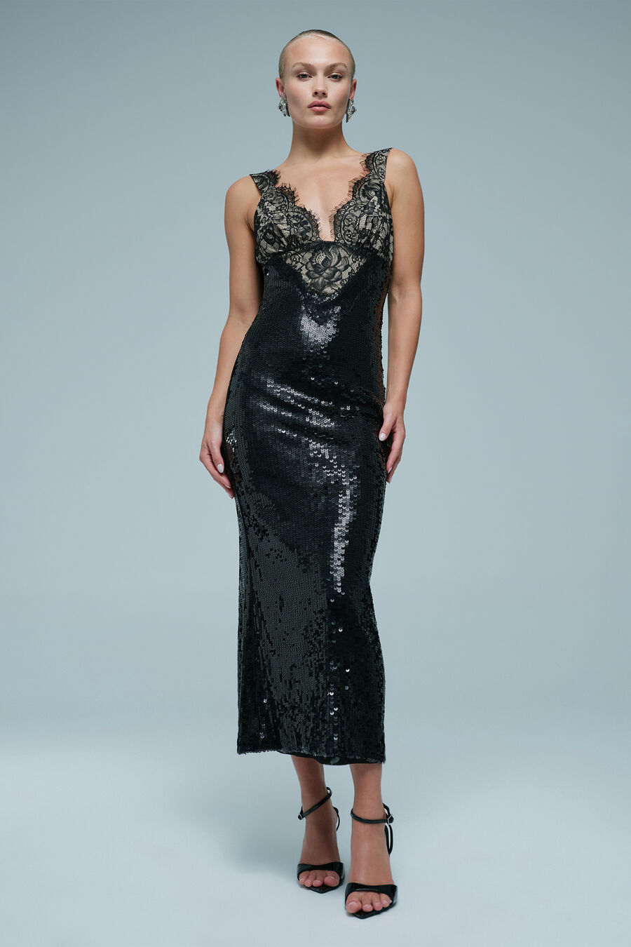 Torie Lace Sequin Maxi Dress