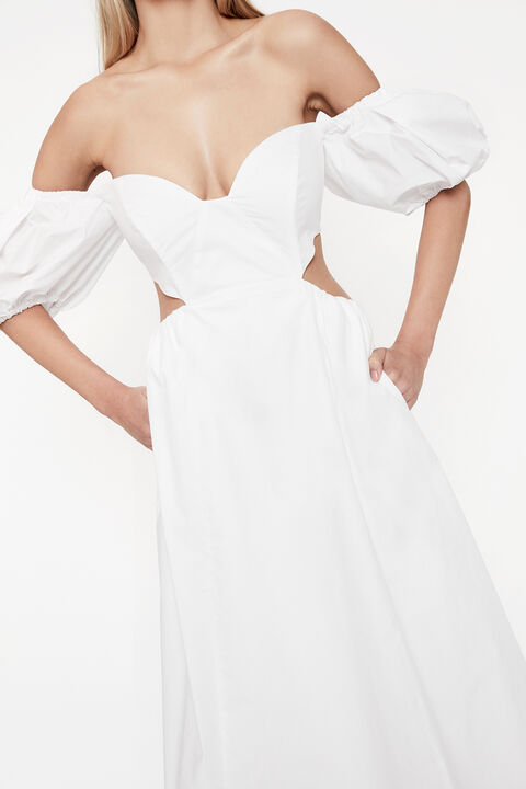 MAKAELA MIDI DRESS in colour BRIGHT WHITE