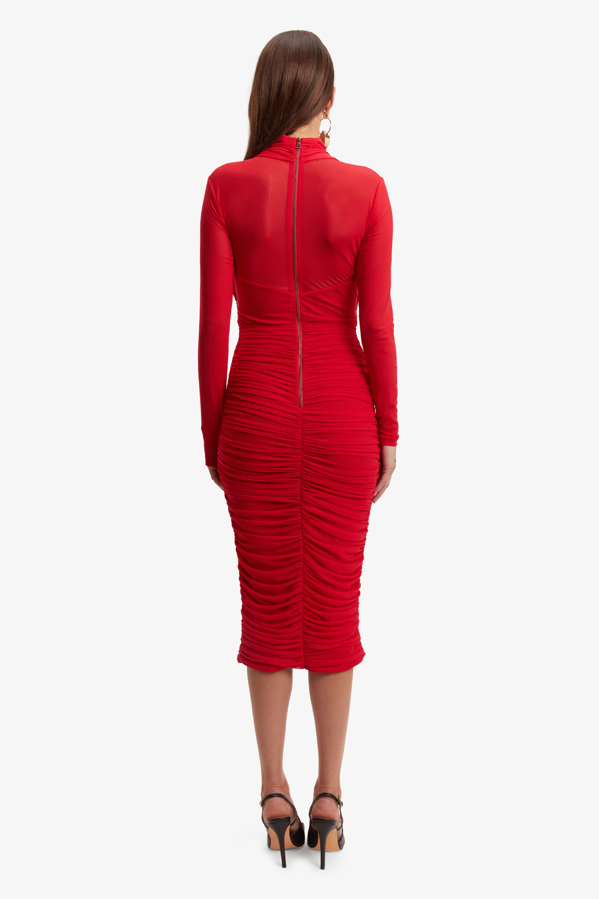Aliyah Dress In Fire Red | Bardot
