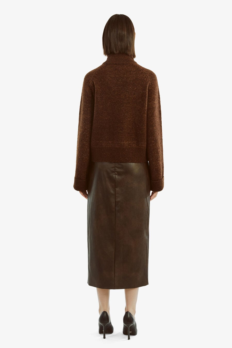 Dante Vegan Leather Midi Skirt
