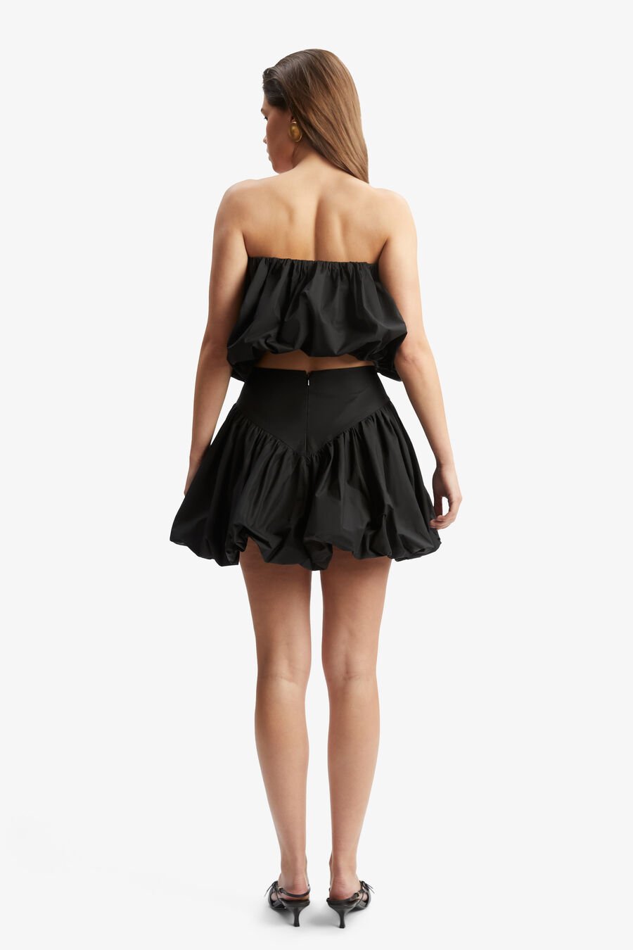 LISSETT POPLIN MINI SKIRT in colour BLACK