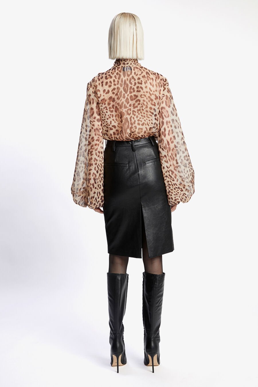 SOLACE TIE FRONT BLOUSE in colour Brown Leopard