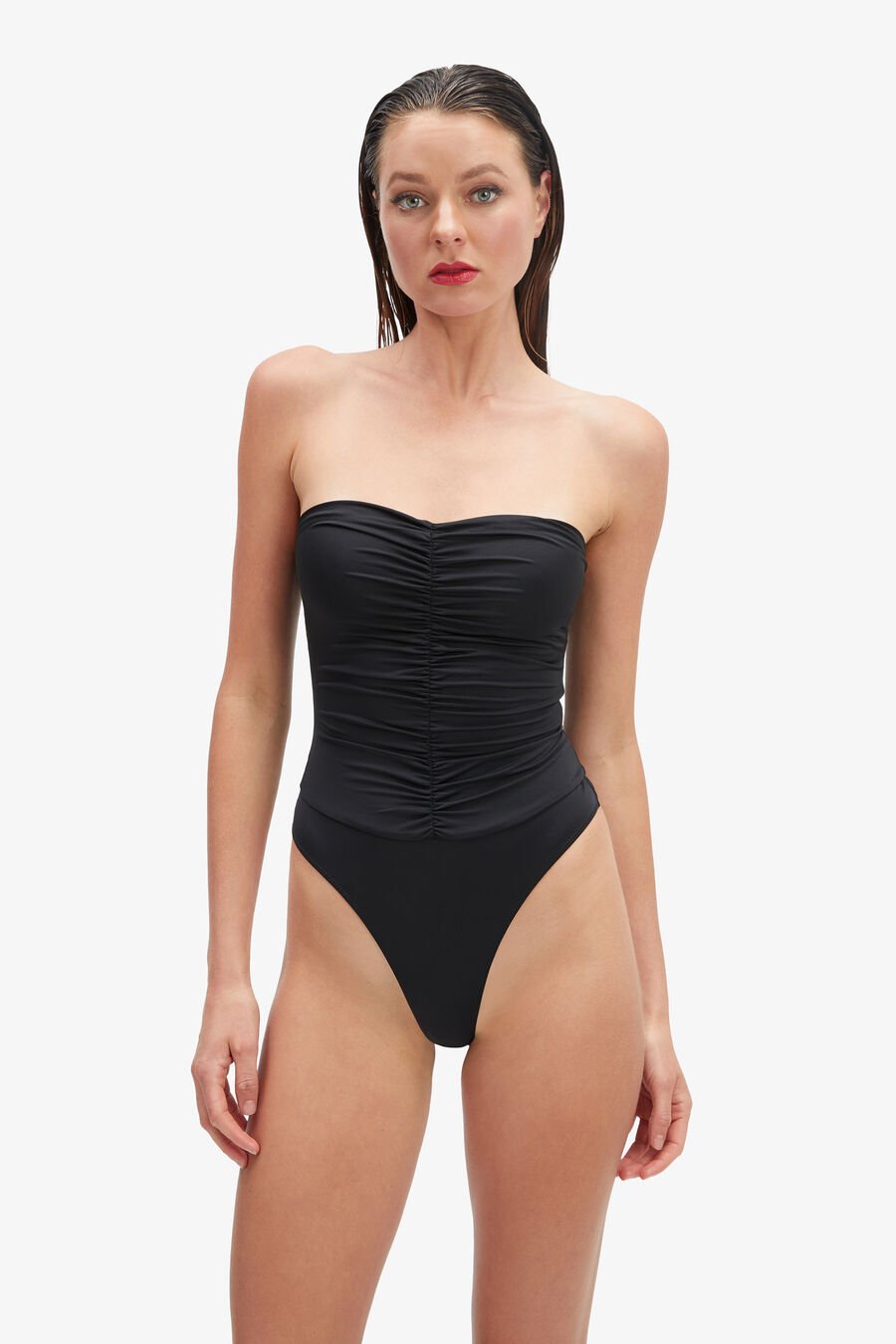 NYRA JERSEY BODYSUIT in colour BLACK