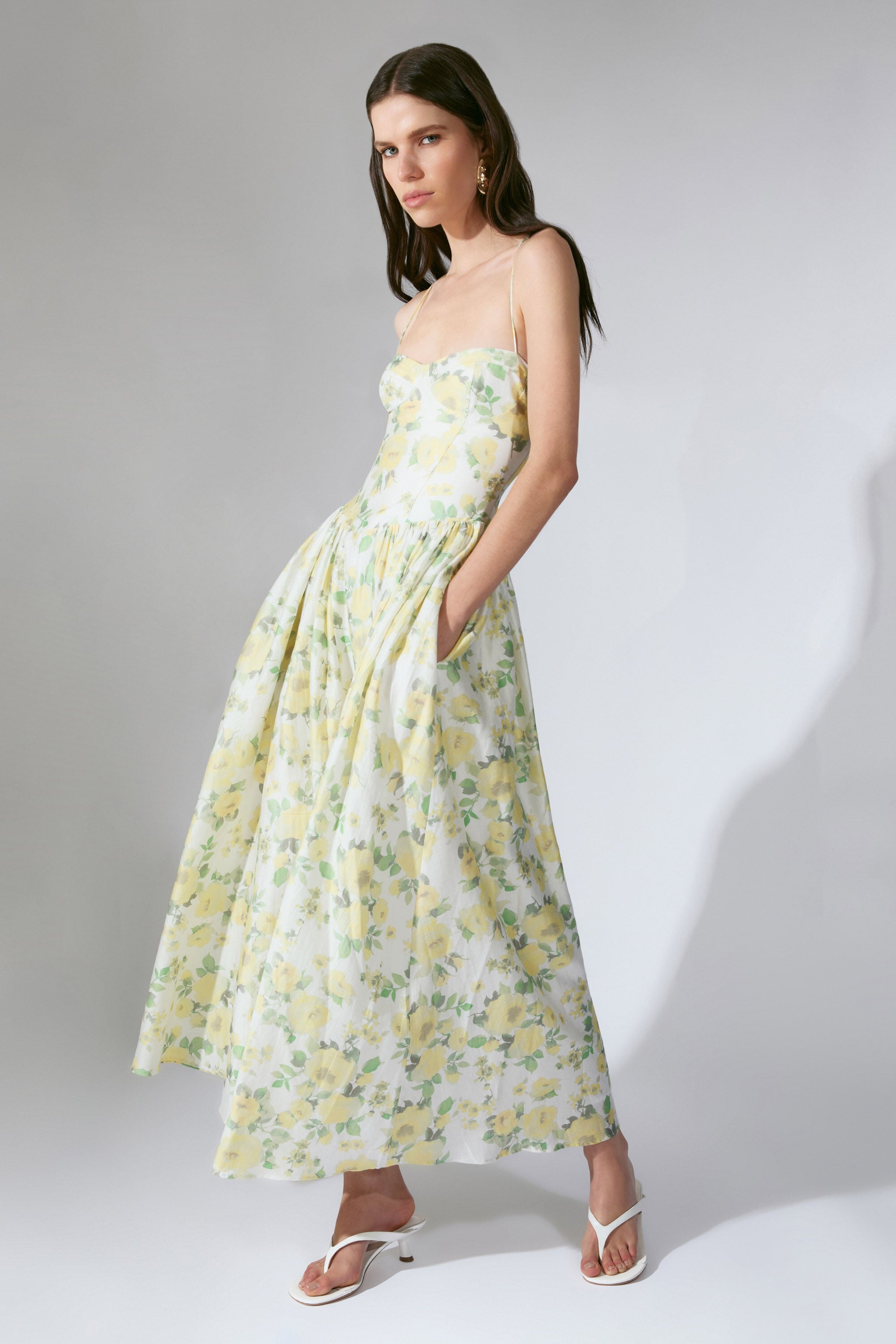 bardot floral maxi dress Hutch Bardot L/S Maxi Dress