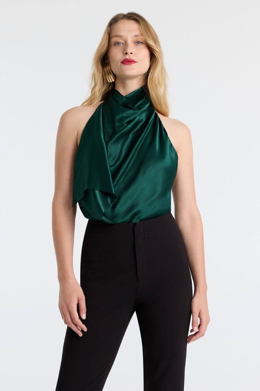 SIERRA DRAPE FRONT TOP in colour EMERALD GR