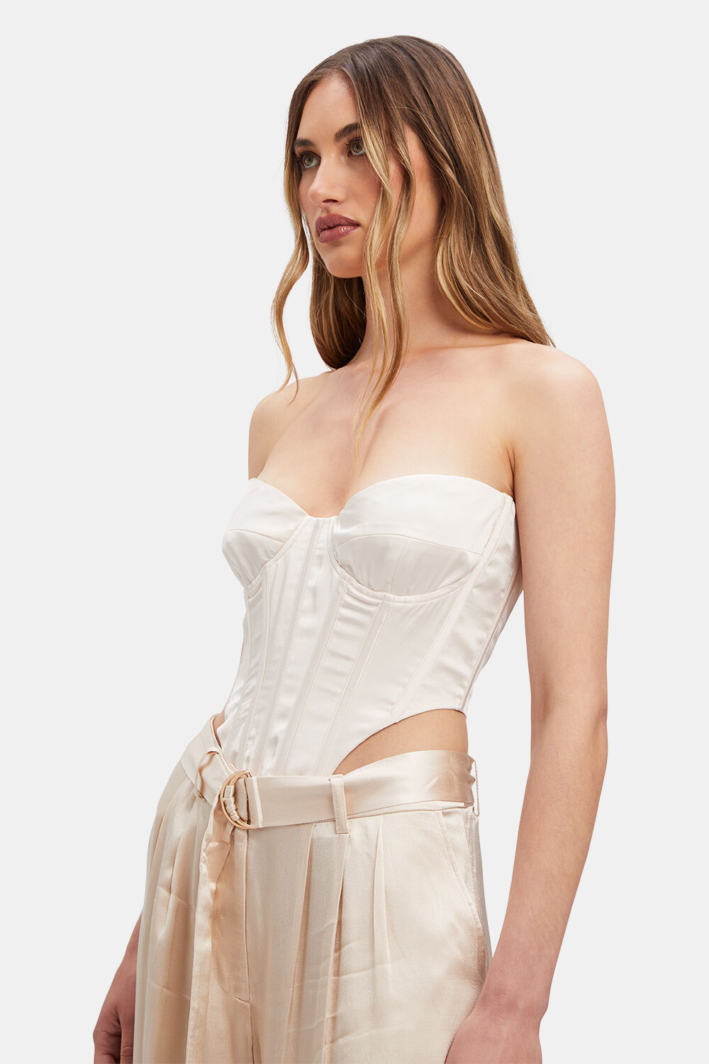 EVA STRAPLESS BUSTIER in colour WHITE SWAN