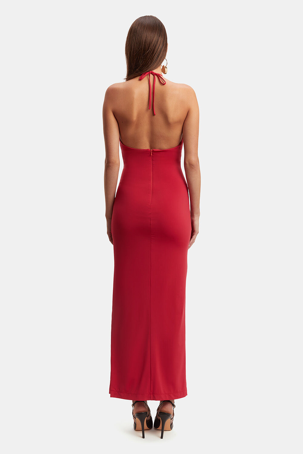 Neve Maxi Dress In Deep Red Bardot