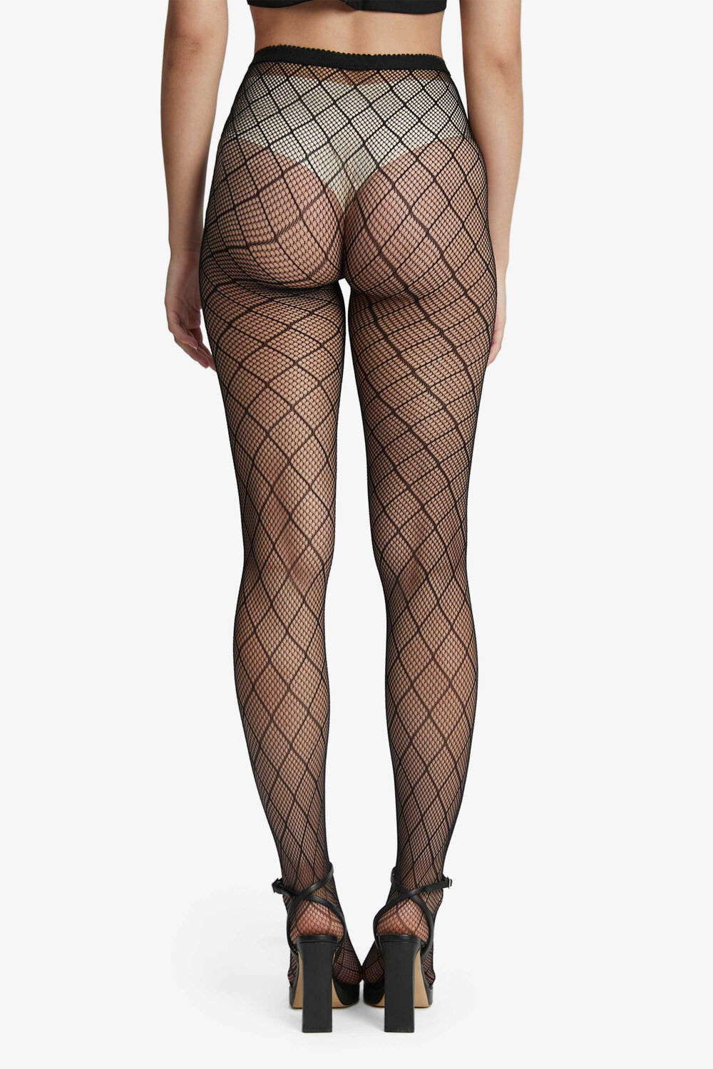 DIAMOND FISHNET TIGHTS in colour METEORITE