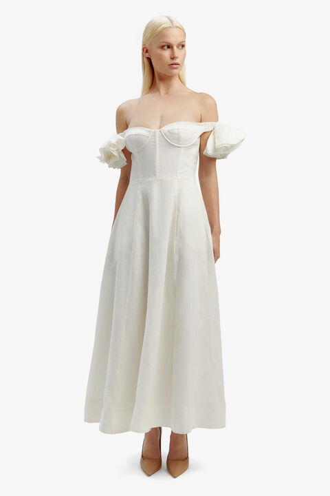 SIGMA MIDI DRESS in colour BRIGHT WHITE