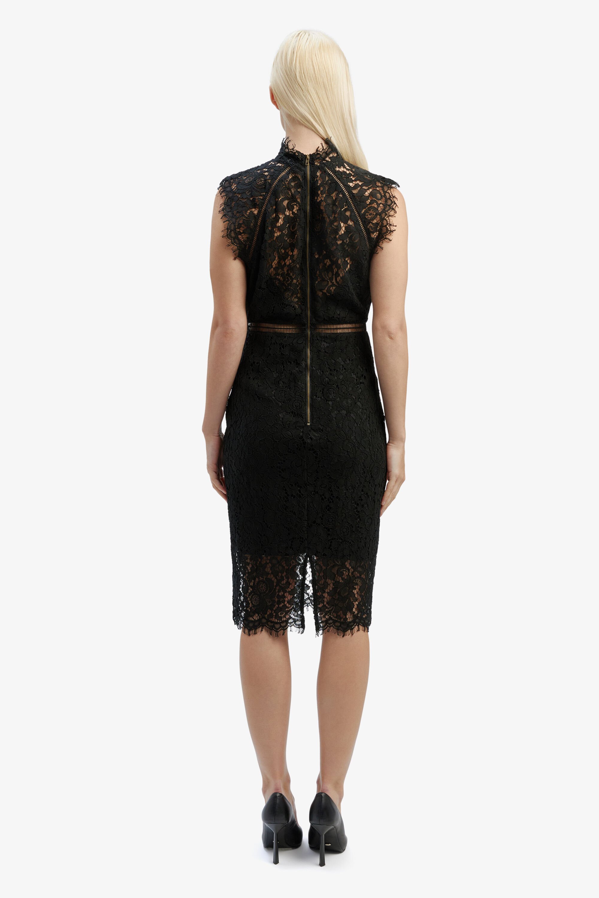 Bardot black lace dress cheap